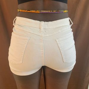White Jean Sailer Girl Shorts